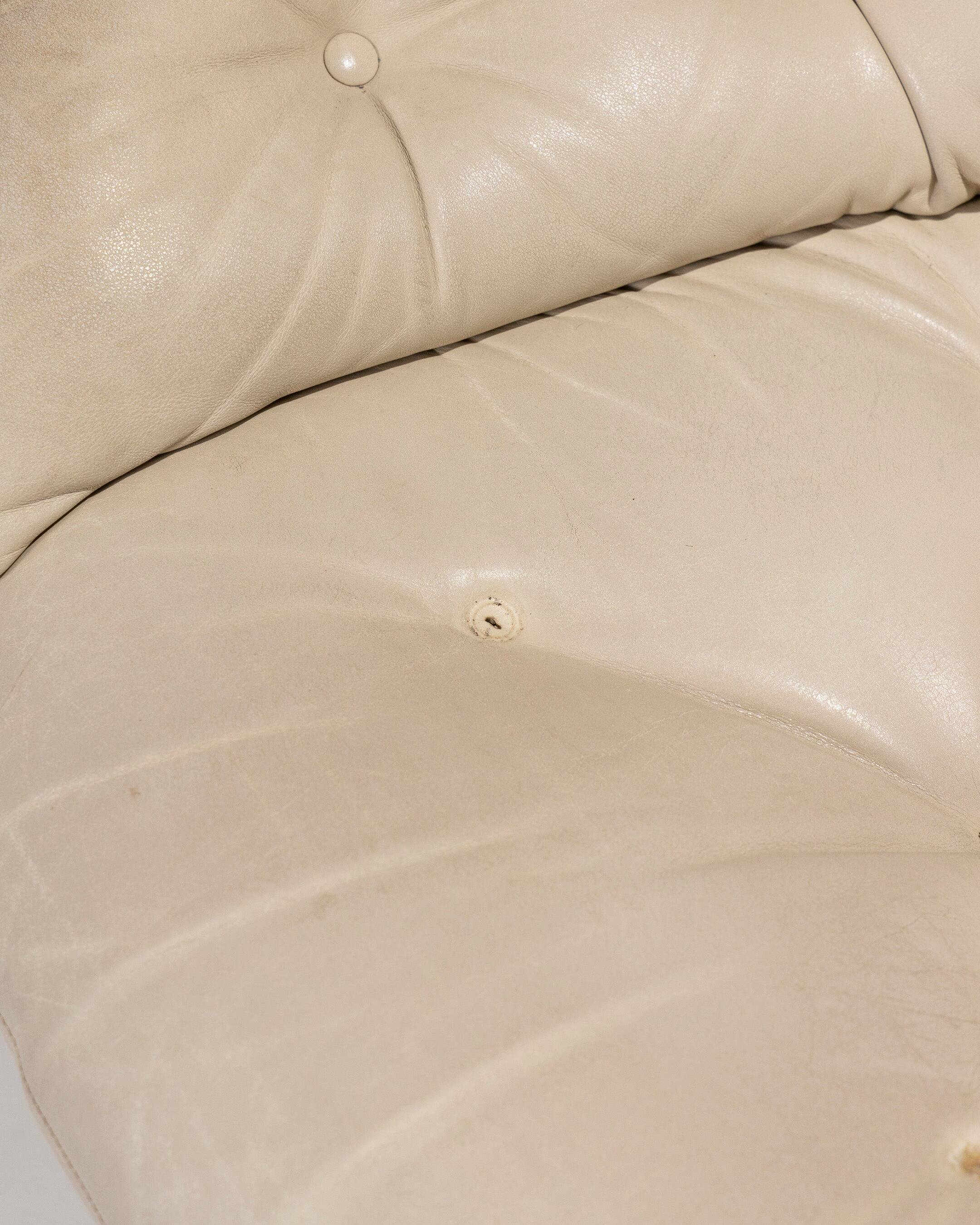 MICHEL CADESTIN KARATE LEATHER ARMCHAIR, 1970s