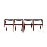 Set of four teak chairs, Danish design, 1960s, designer: Ejner Larsen & Aks