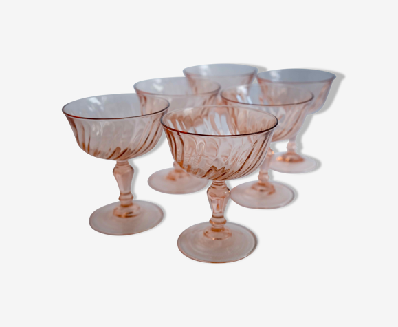 Set Of 6 Cups Champagne Rose Vintage Rosaline Pink Swirl Glass Arcoroc Luminarc France Selency Set Of 6 Cups Champagne Rose Vintage Rosaline Pink Swirl Glass Arcoroc Luminarc France Selency