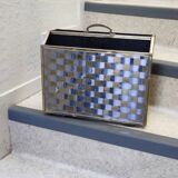English woven metal magazine rack