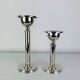 Pair of chrome postmodern candlesticks, 1980s