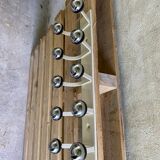 Vintage wall coat rack, Ten hooks, 70s