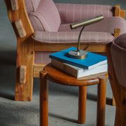 Modern Scandinavian tripod stool from the 20th century with a circular seat, 1970s.
