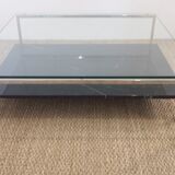 Coffee table marble chrome and glass 80