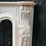 Louis XV style fireplace in pink marble circa 1980