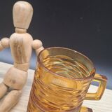 Set of 4 Vereco amber glass cups