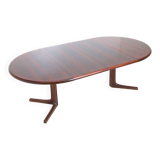 Table à manger vintage ovale extensible en palissandre des années 1960