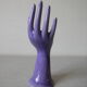 Old vase soliflore ring hand 1970s purple ceramic signed JMR deco retro dressing table