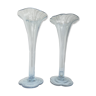 Paire de soliflore vases forme tulipe ou trompette