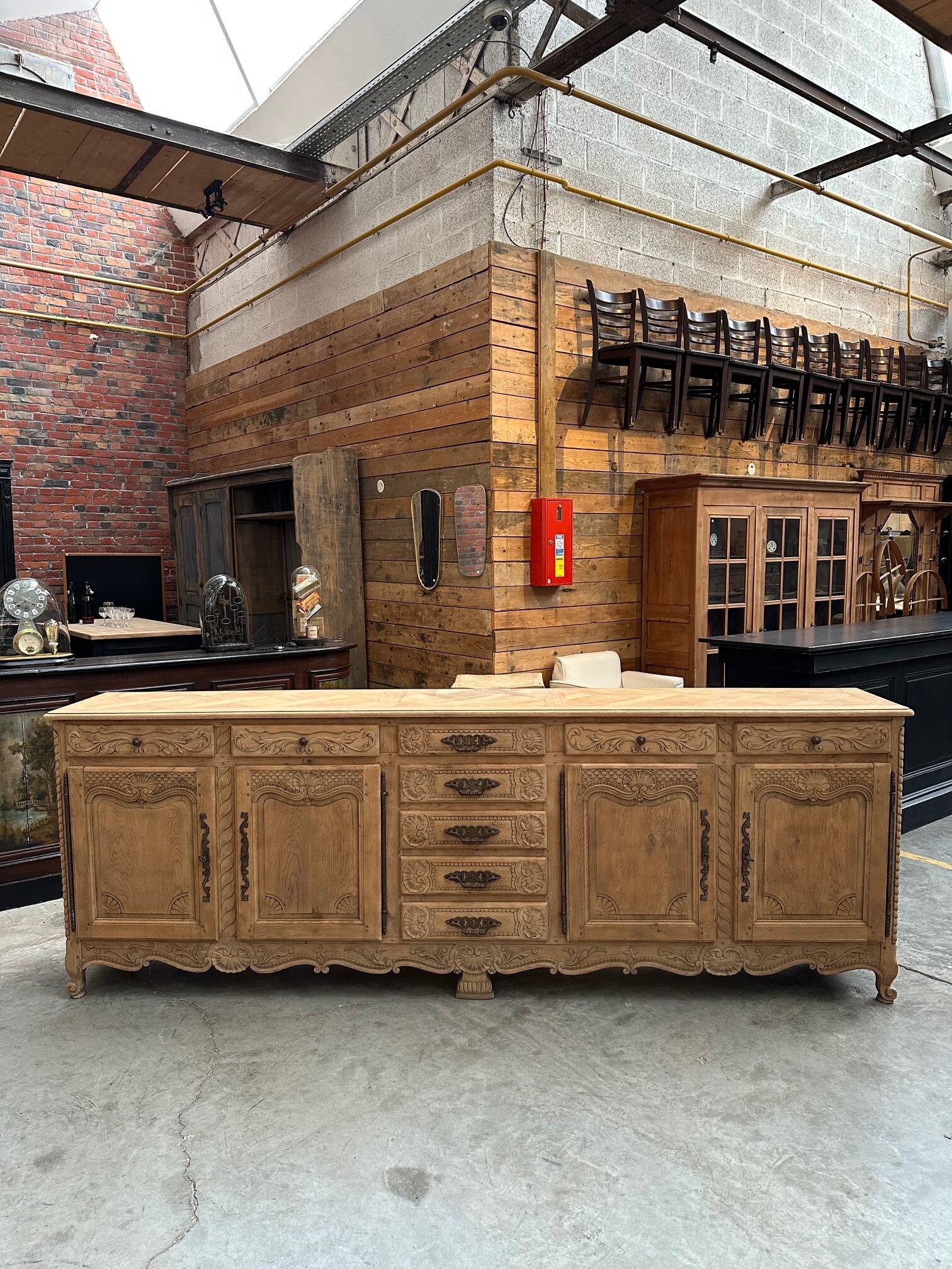 Huge mid-20th century sideboard in solid oak
