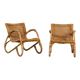 Pair of bamboo and rattan armchairs from the 1950s