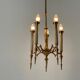 Brass chandelier with 5 light arms, Italy, 1960s