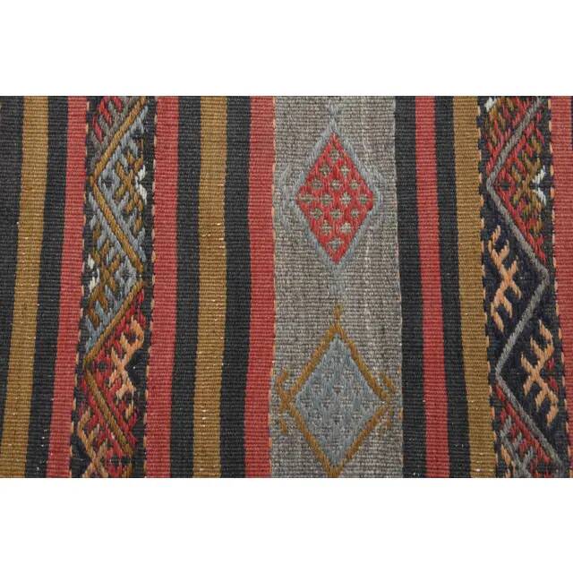 1970s Vintage Turkish Hand-Knotted Wool Cotton Red Runner Rug 117x227
