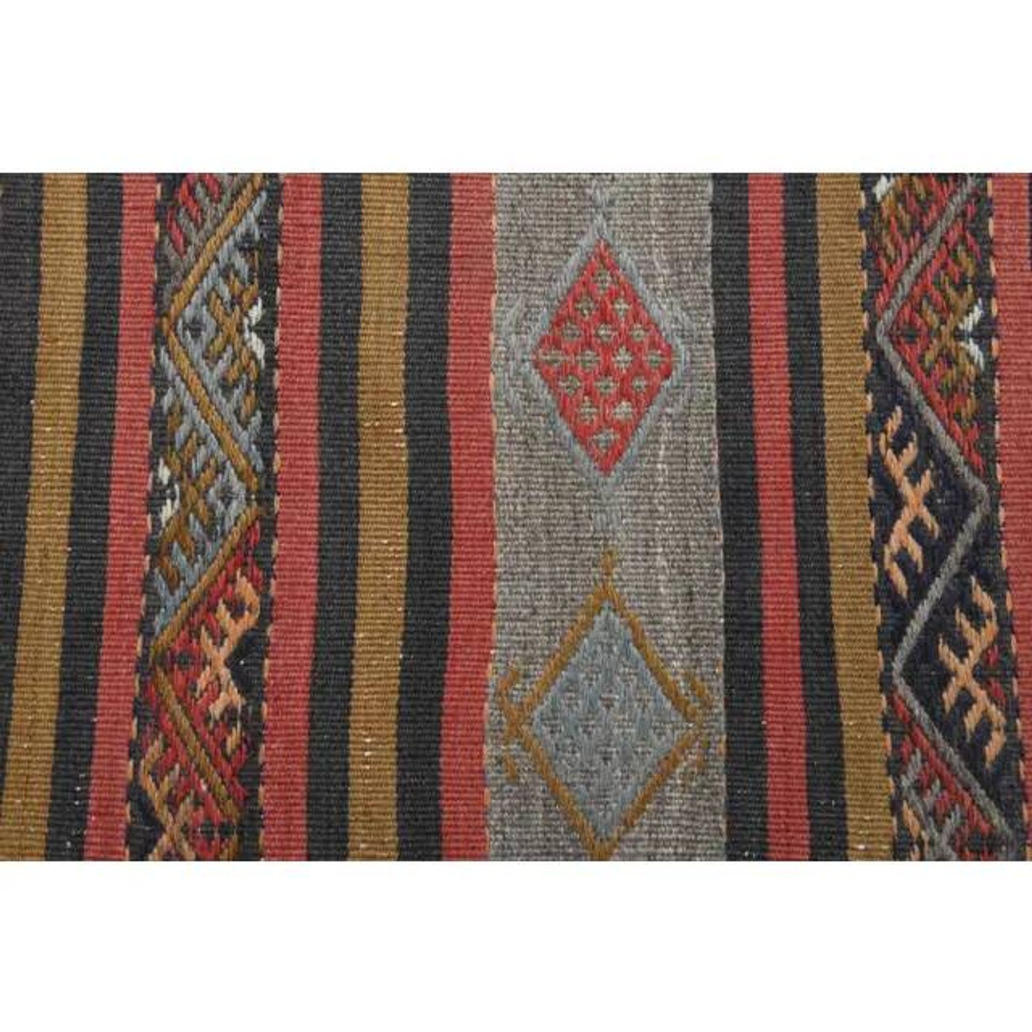 1970s Vintage Turkish Hand-Knotted Wool Cotton Red Runner Rug 117x227