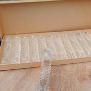 Set of 12 vintage double crystal knife rests with box