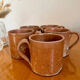 Lot de 5 tasses à café en grès vintage
