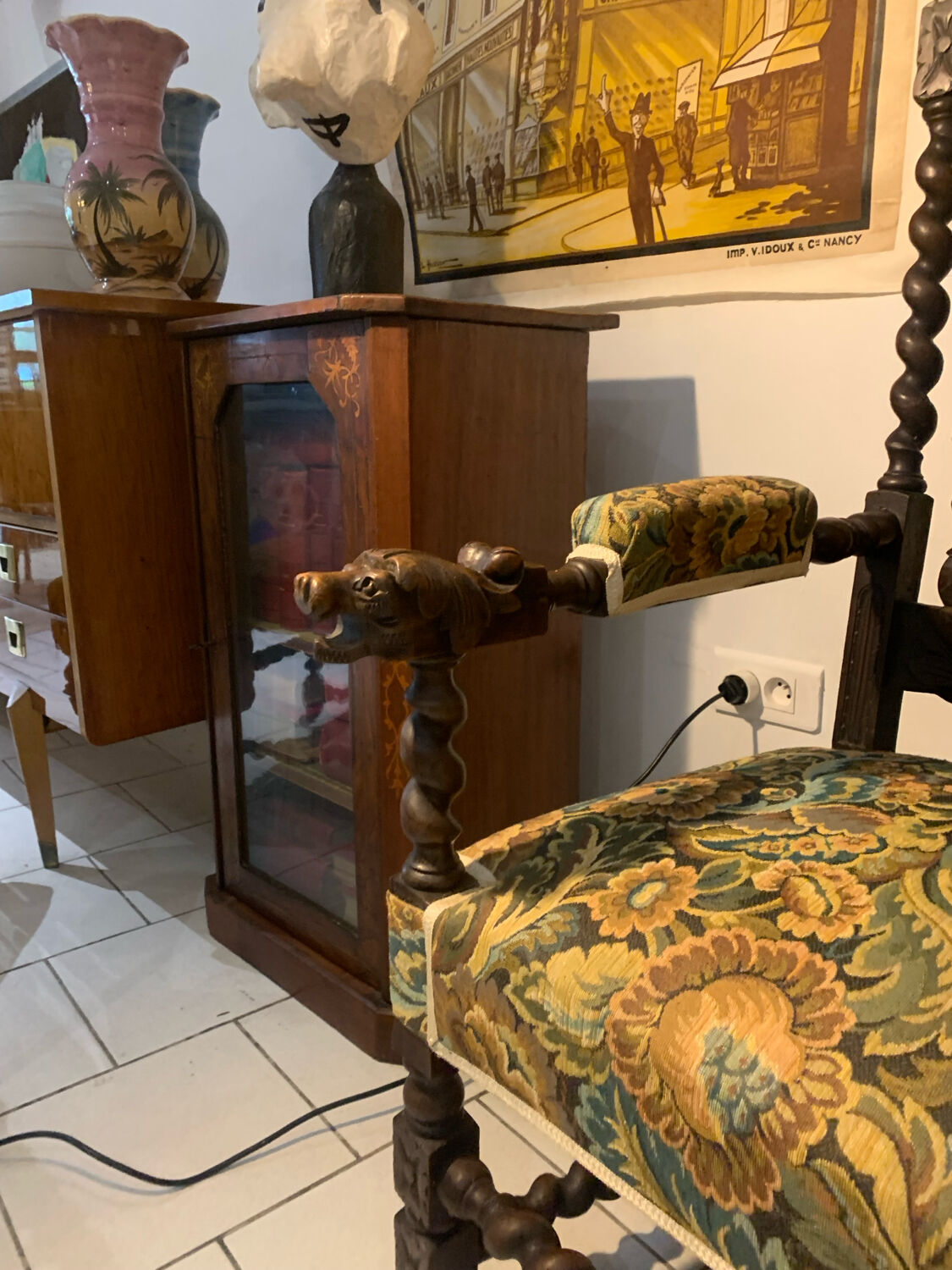 Antique Henri II Twisted Sofa