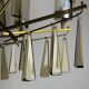 Large mid-century Italian sculptural chandelier in brass and glass, Italy, 1950s