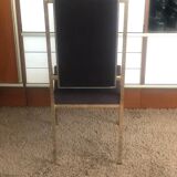 Set of 8 brass and alcantara chairs Romeo Rega 1970