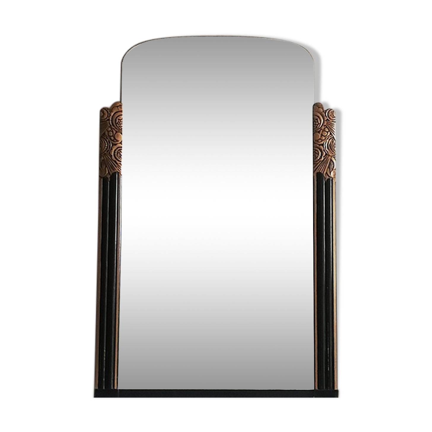Old wood and stucco art deco mirror 100x155cm