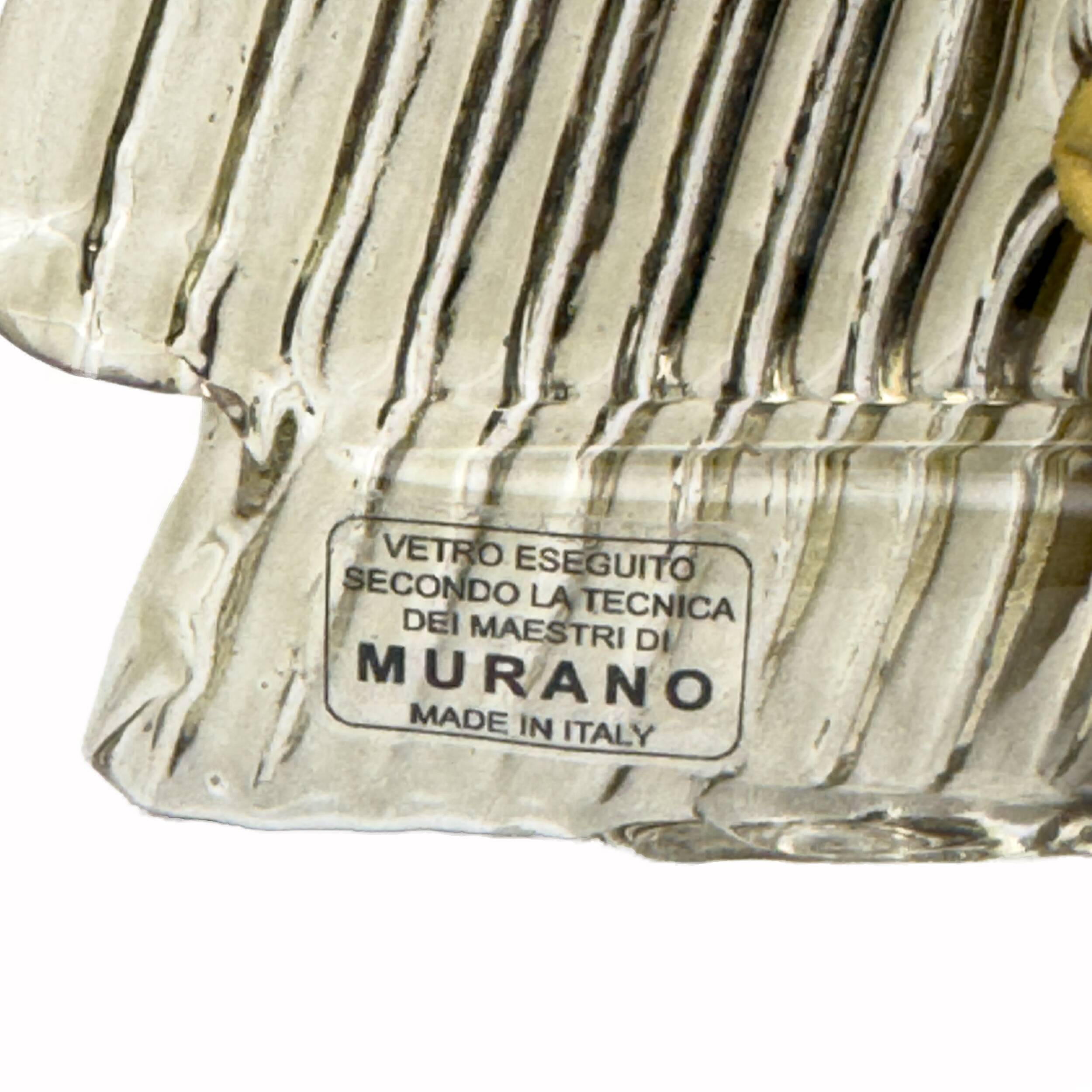 Pair of Modern Italian Murano Glass Textured Wall Sconces