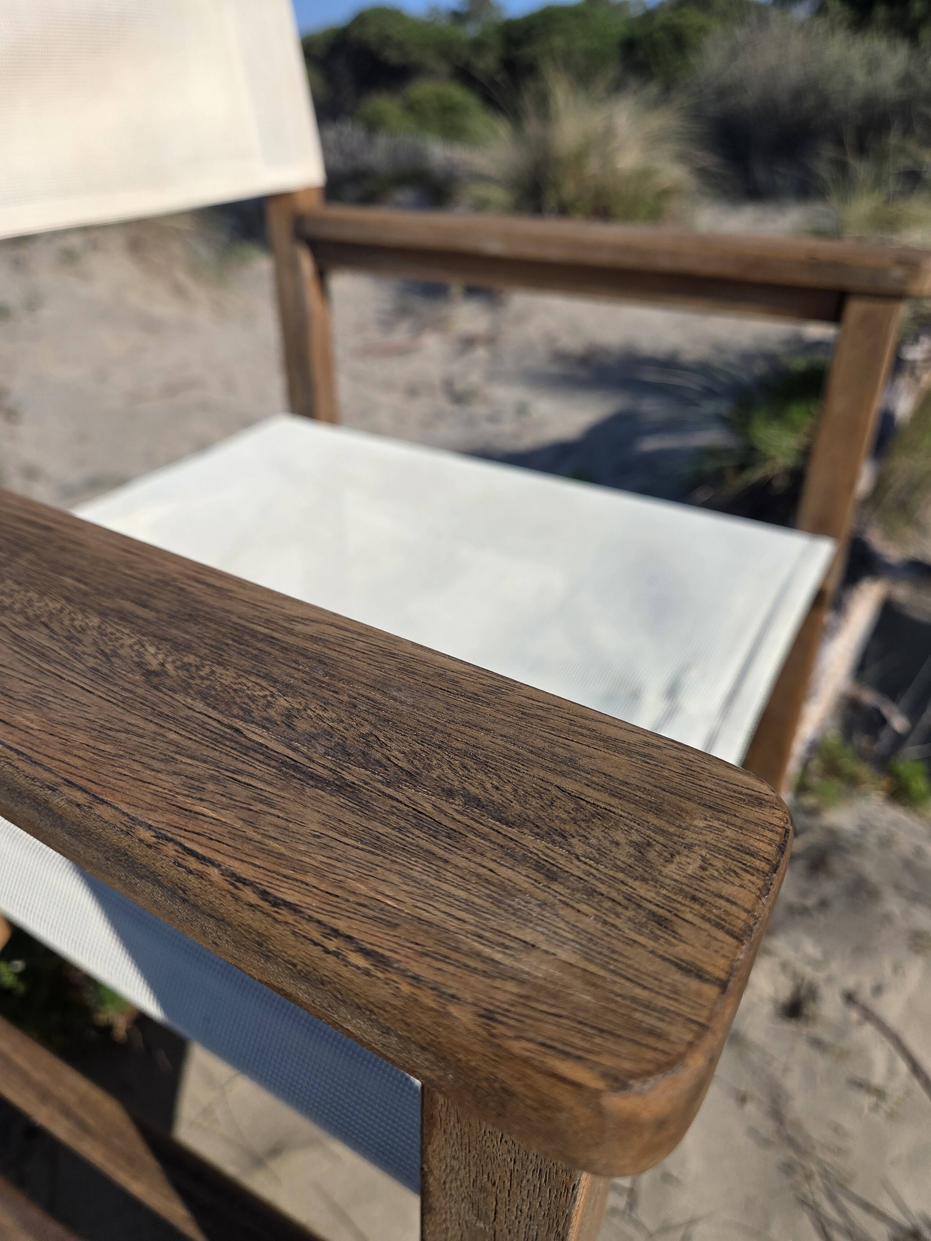 Director's chair in antique teak – restored