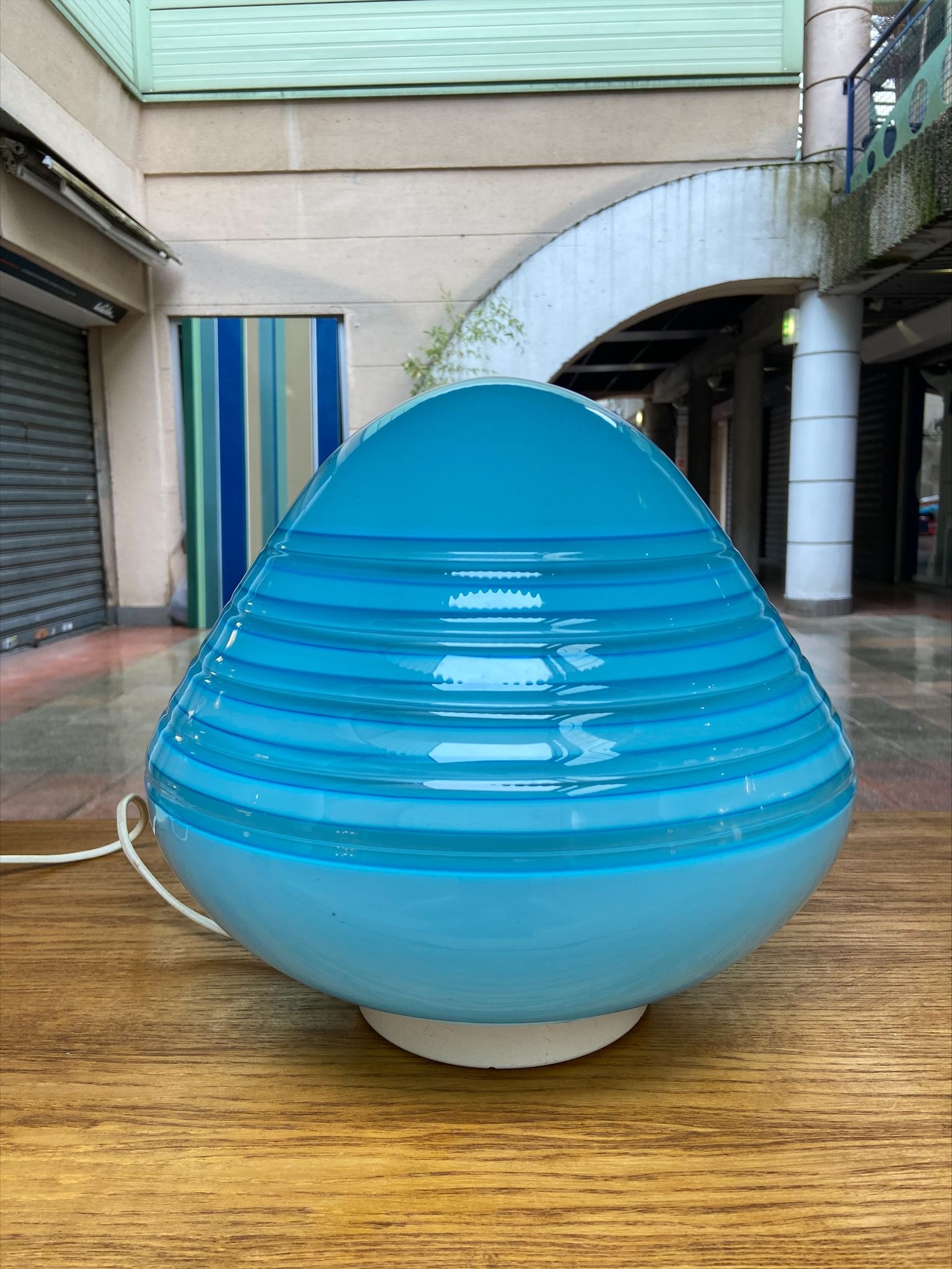 Lampe - Barbini - Murano bleu - années 70