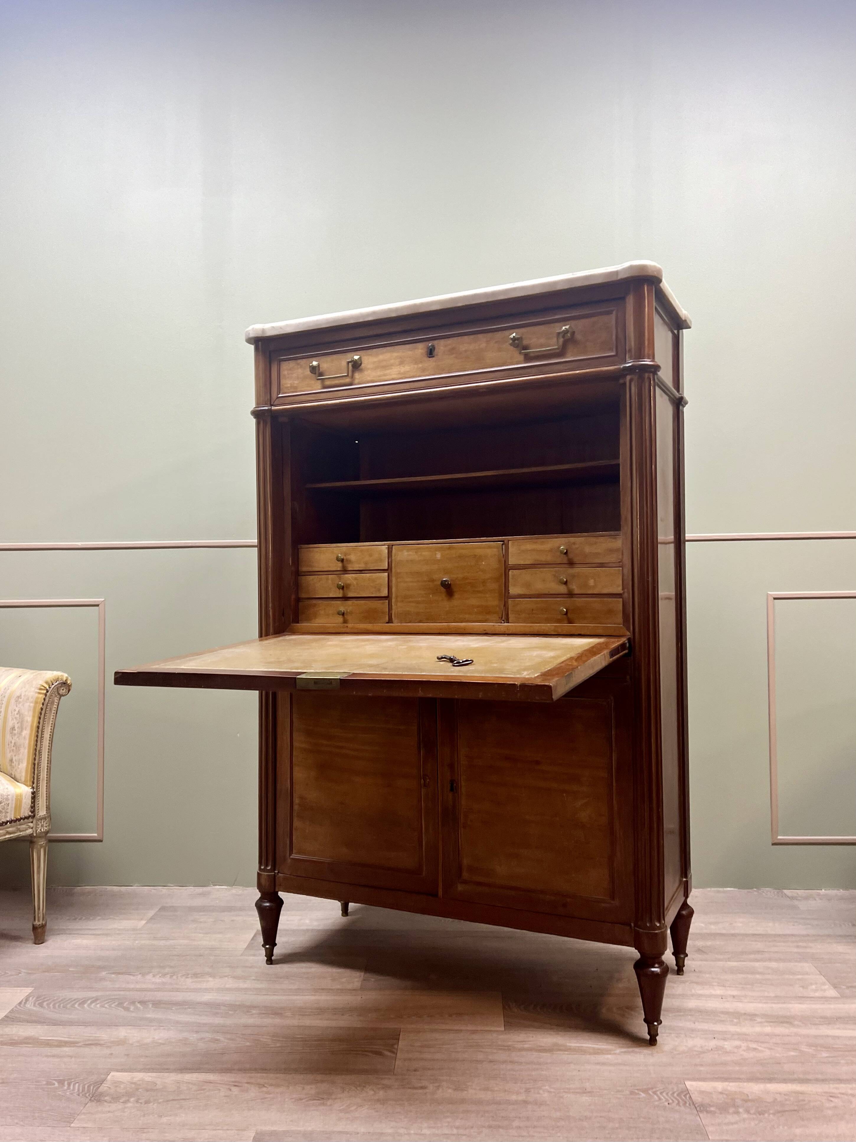 Mahogany Secretary Louis XVI XVIII Eme Century
