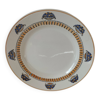 Plat rond Longwy art déco