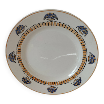 Round plate Longwy Art Deco