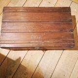 Old mahogany wooden trunk