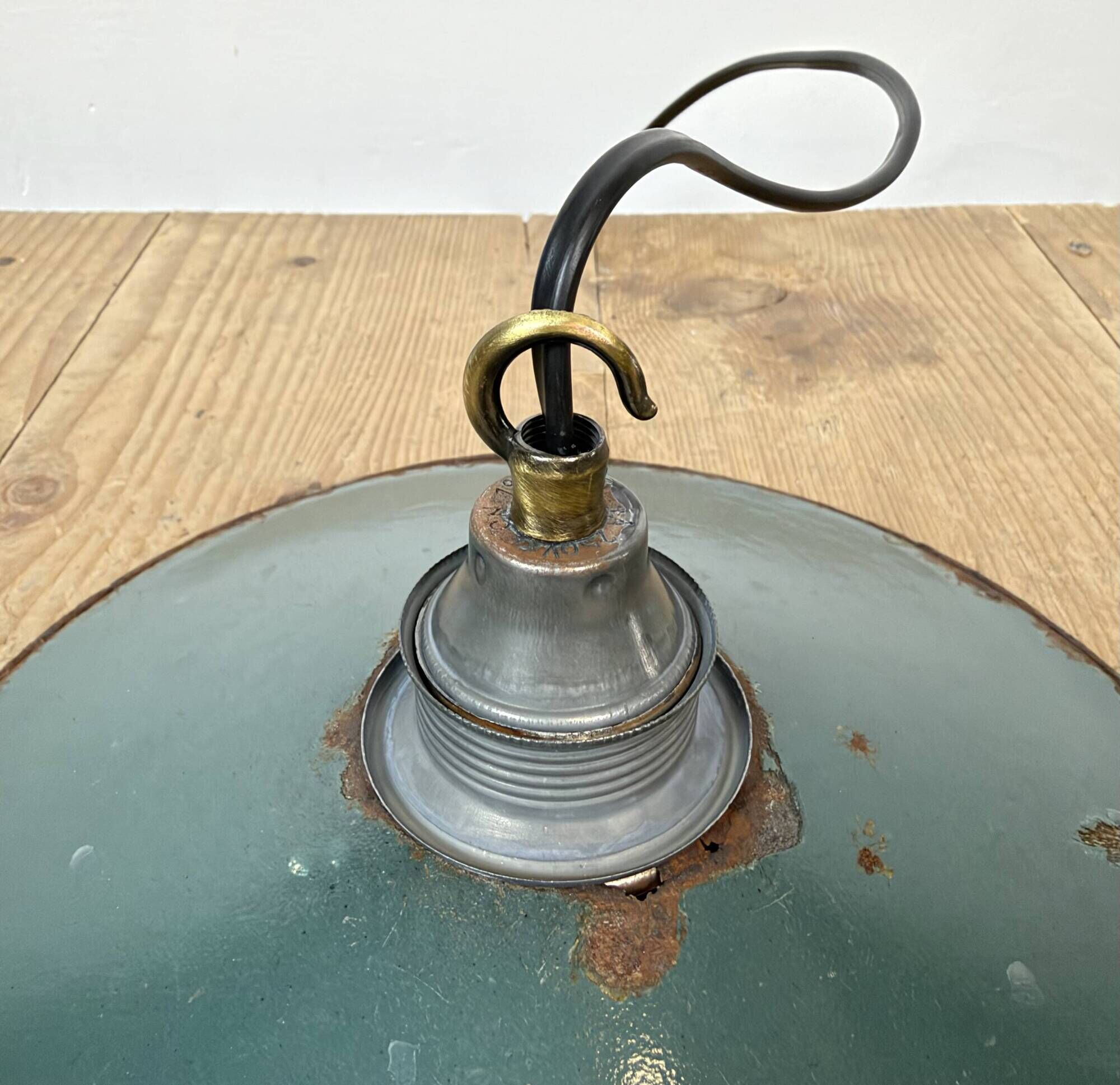 Industrial Green Enamel Light, 1950s