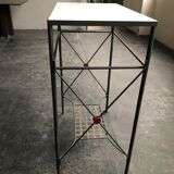 Console en fer avec plateau en marbre, années 1980