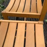 Solid beech chair by André Sornay
