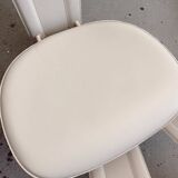 Set of 4 Cattelan Italia white leather chairs from the 1980s, vintage Italian design