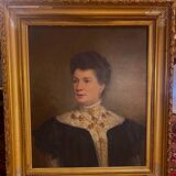 Portrait de femme huile sur toile signée