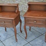 Two oak bedside tables.
