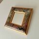 Vintage wooden mirror with floral pattern from the 80s 20*20 cm