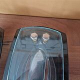 Pair of smoked glass wall lights - Veca editions, Fontana Arte - Design 1970