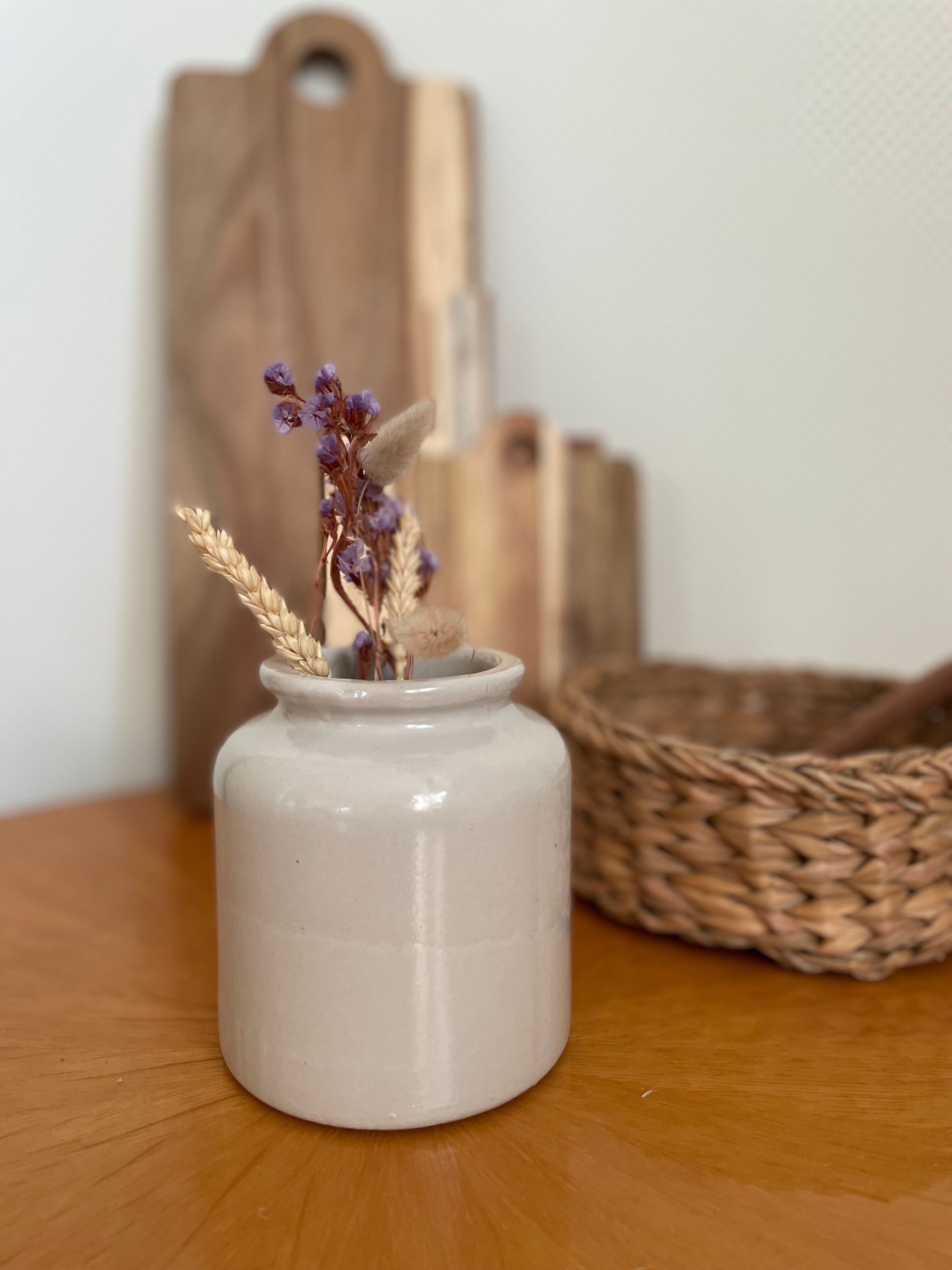 Vintage white stoneware pot