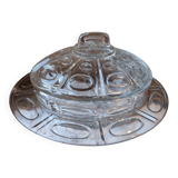 Vintage transparent bell-shaped butter dish