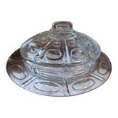 Vintage transparent bell-shaped butter dish