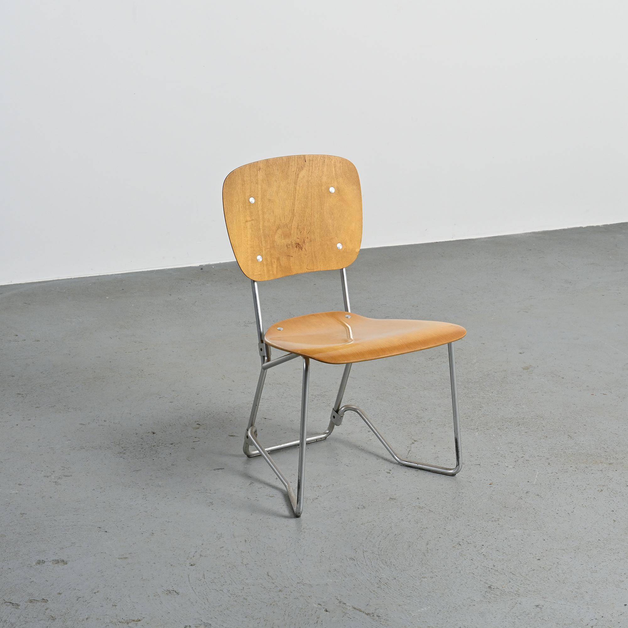 Set of 6 Alu-Flex chairs by Armin Wirth, circa 1965.