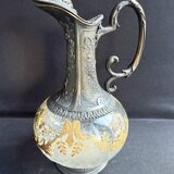 Glass or gold crystal ewer – Gallia Métal Alfénide for Christofle