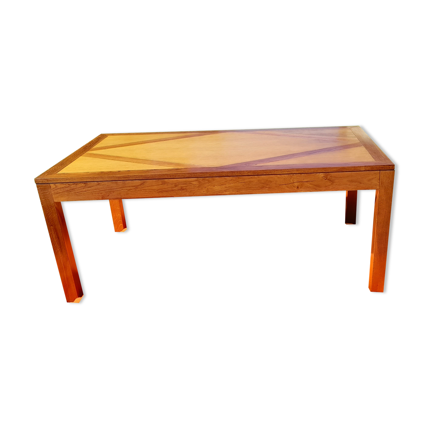 Oak dining table with 2 drawers in belt L 180 cm