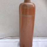 Paire ancienne bouteille grès marron avec étiquettes origine vintage