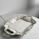 Old white ceramic tray, old dish.