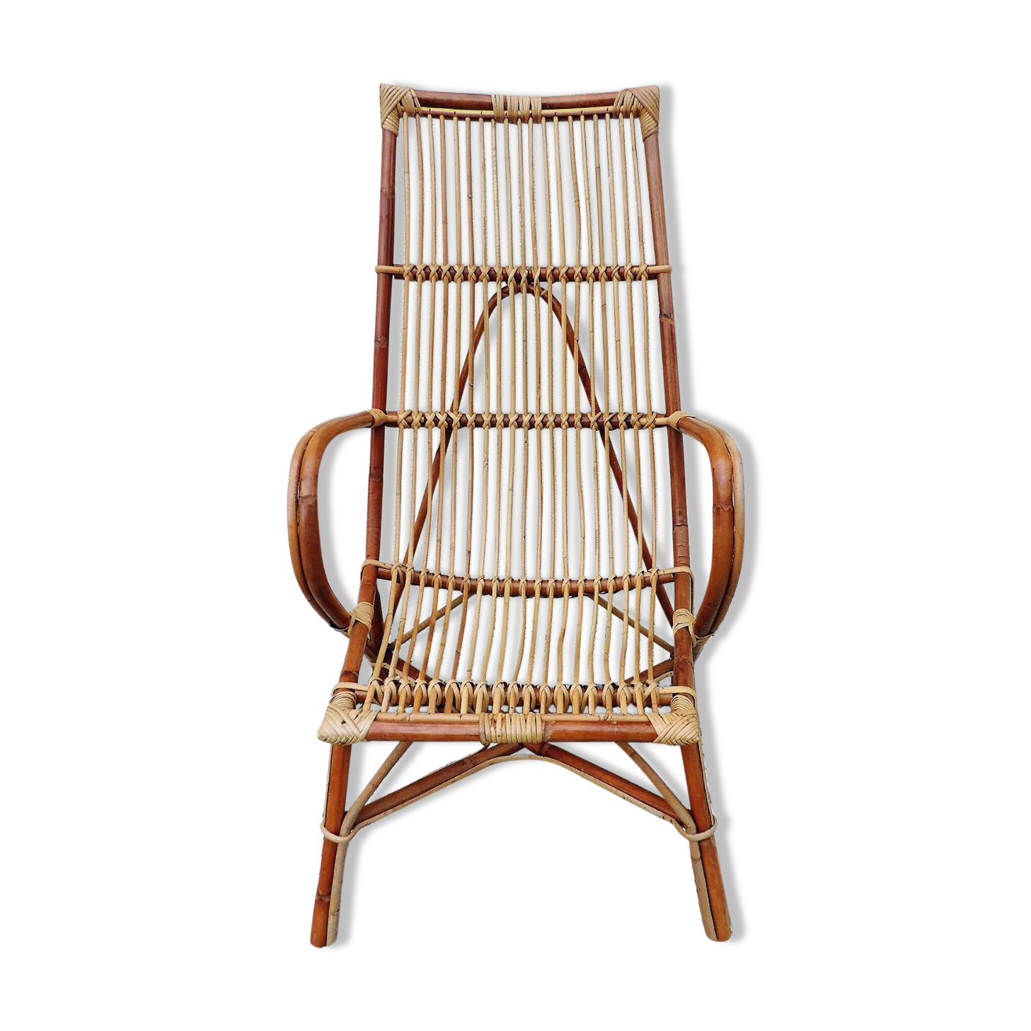 Armchair in rattan of the 1960s