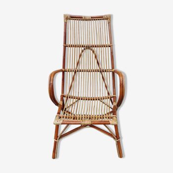 Armchair in rattan of the 1960s