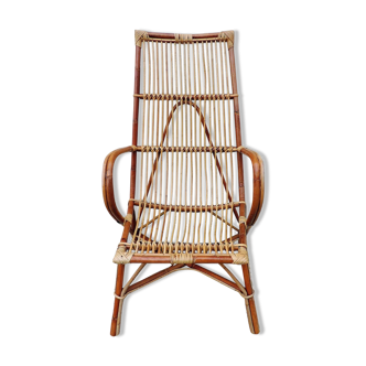 Armchair in rattan of the 1960s
